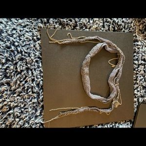 Gray chiffon fabric necklace